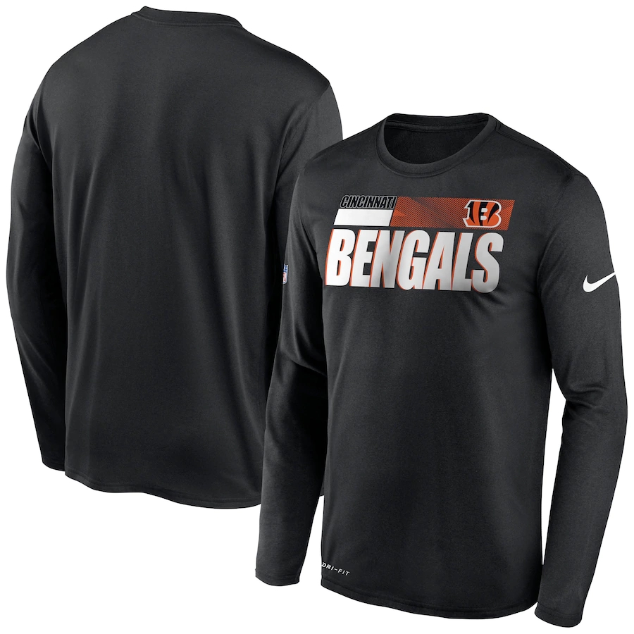 Cincinnati Bengals 2020 Black Sideline Impact Legend Performance Long Sleeve T-Shirt (All Size)